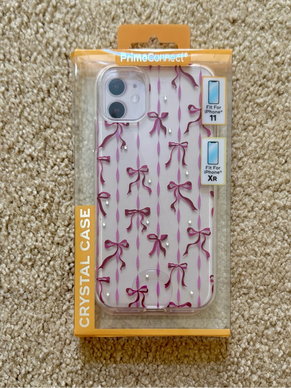 PrimeConnect Crystal Case for iPhone 11 / XR with Bows and Gemstones